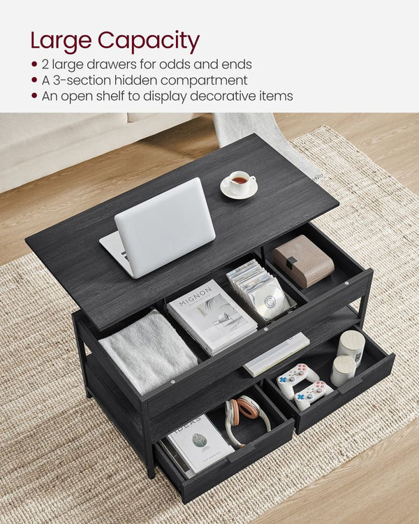 Lift-Top Coffee Table with Drawers - Karrari