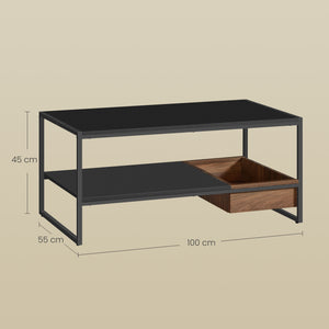 Walnut & Black Coffee Table - Karrari