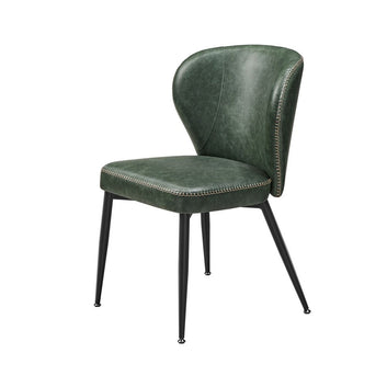 EKHO Collection - Dining Chair, Upholstered Kitchen Chair, Stitched Upholstery, Mid Century Modern, Green