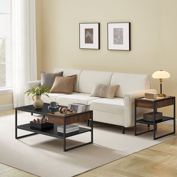 Black & Walnut Storage Table - Karrari