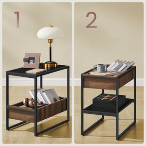 Black & Walnut Storage Table - Karrari