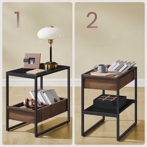 Black & Walnut Storage Table - Karrari