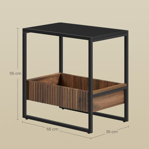 Black & Walnut Storage Table - Karrari
