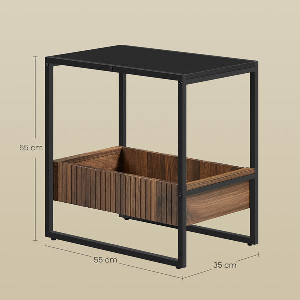 Black & Walnut Storage Table - Karrari