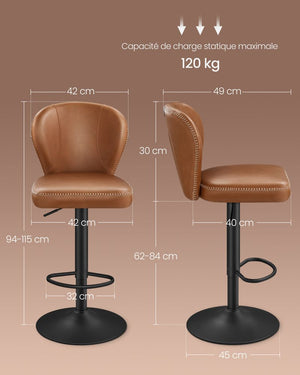 Set of 2 Adjustable Bar Stools - Karrari