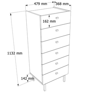 6-Drawer Tallboy Chest of Drawers