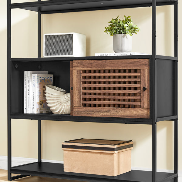 Industrial Bookshelf - Wooden Sliding Door - Karrari