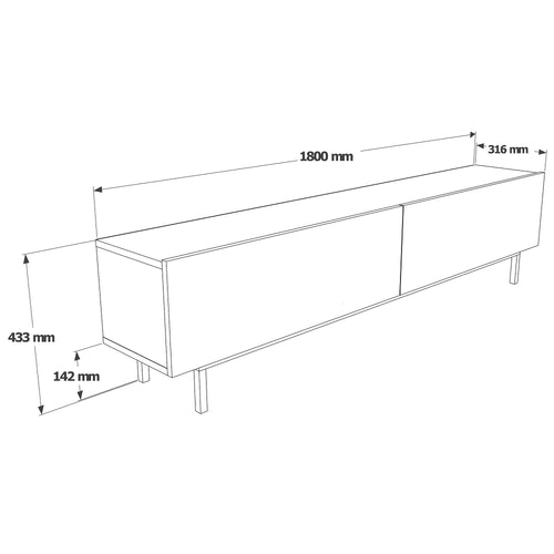 White Fluted TV Stand with Drop-Down Storage