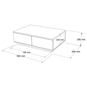 White Fluted Coffee Table – Modern Low Storage Table