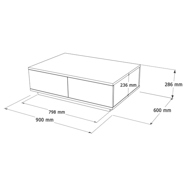 White Fluted Coffee Table – Modern Low Storage Table