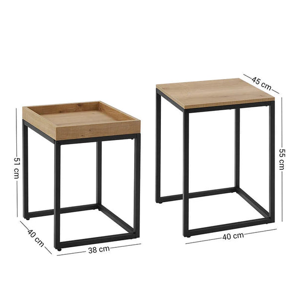 Industrial Nesting Side Tables (Set of 2) - Karrari