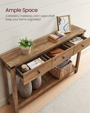 Console Table for Hallway with 3 Drawers