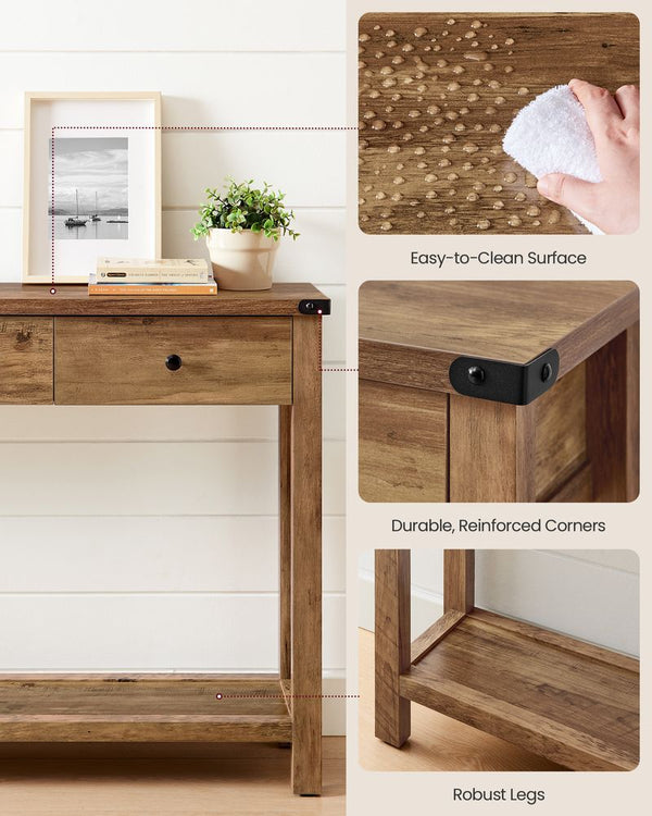 Console Table for Hallway with 3 Drawers