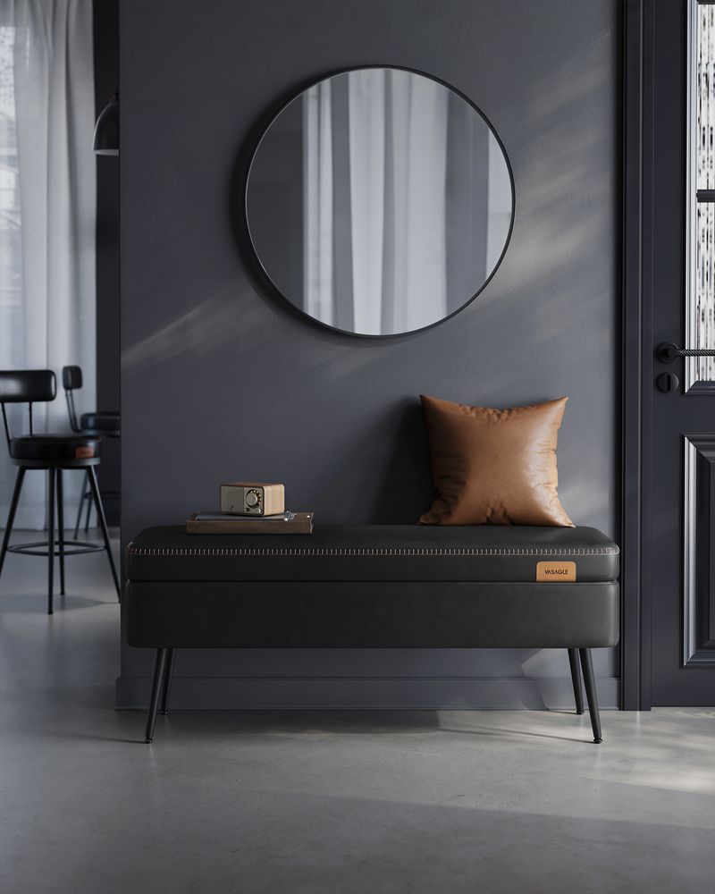 Mid-Century Modern Storage Ottoman Bench - Karrari