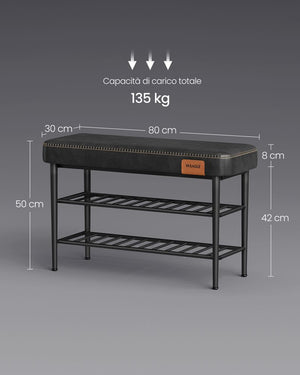 Mid-Century Shoe Rack Storage Bench - Karrari