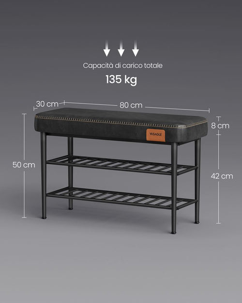Mid-Century Shoe Rack Storage Bench - Karrari