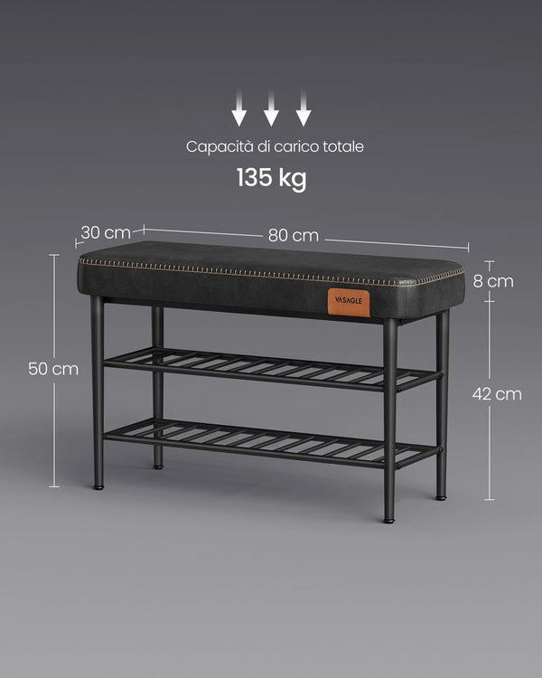 Mid-Century Shoe Rack Storage Bench - Karrari