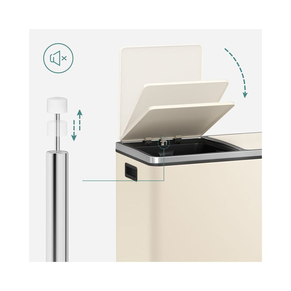 Double Rubbish Bin – Waste & Recycling, Metal Pedal