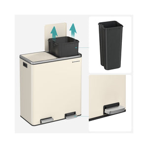 Double Rubbish Bin – Waste & Recycling, Metal Pedal