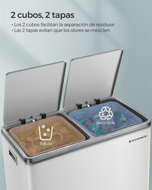 Double Rubbish Bin – Waste & Recycling, Metal Pedal - Karrari
