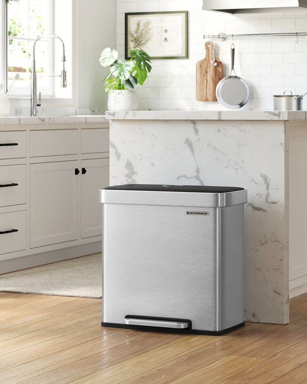 Stainless Steel Pedal Bin (2×30L) - Soft-Close Lid - Karrari