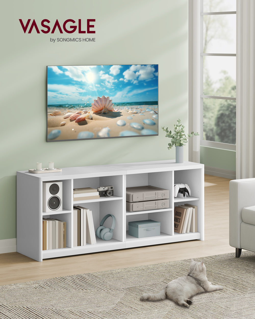 Modern TV Unit with Open Compartments