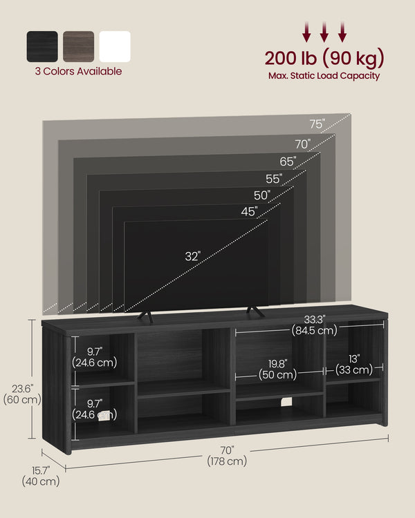 Modern TV Unit with Open Compartments
