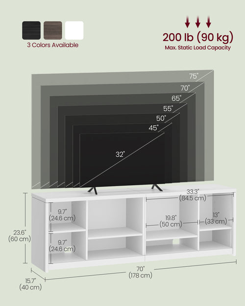 Modern TV Unit with Open Compartments - Karrari