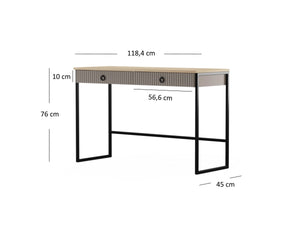 Lucrezia Console Table in Cashmere / Silverjack Oak