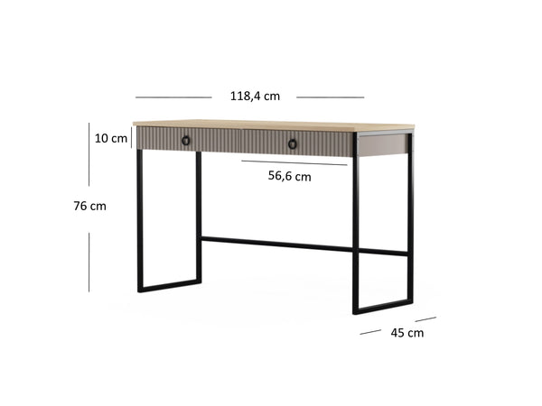 Lucrezia Console Table in Cashmere / Silverjack Oak