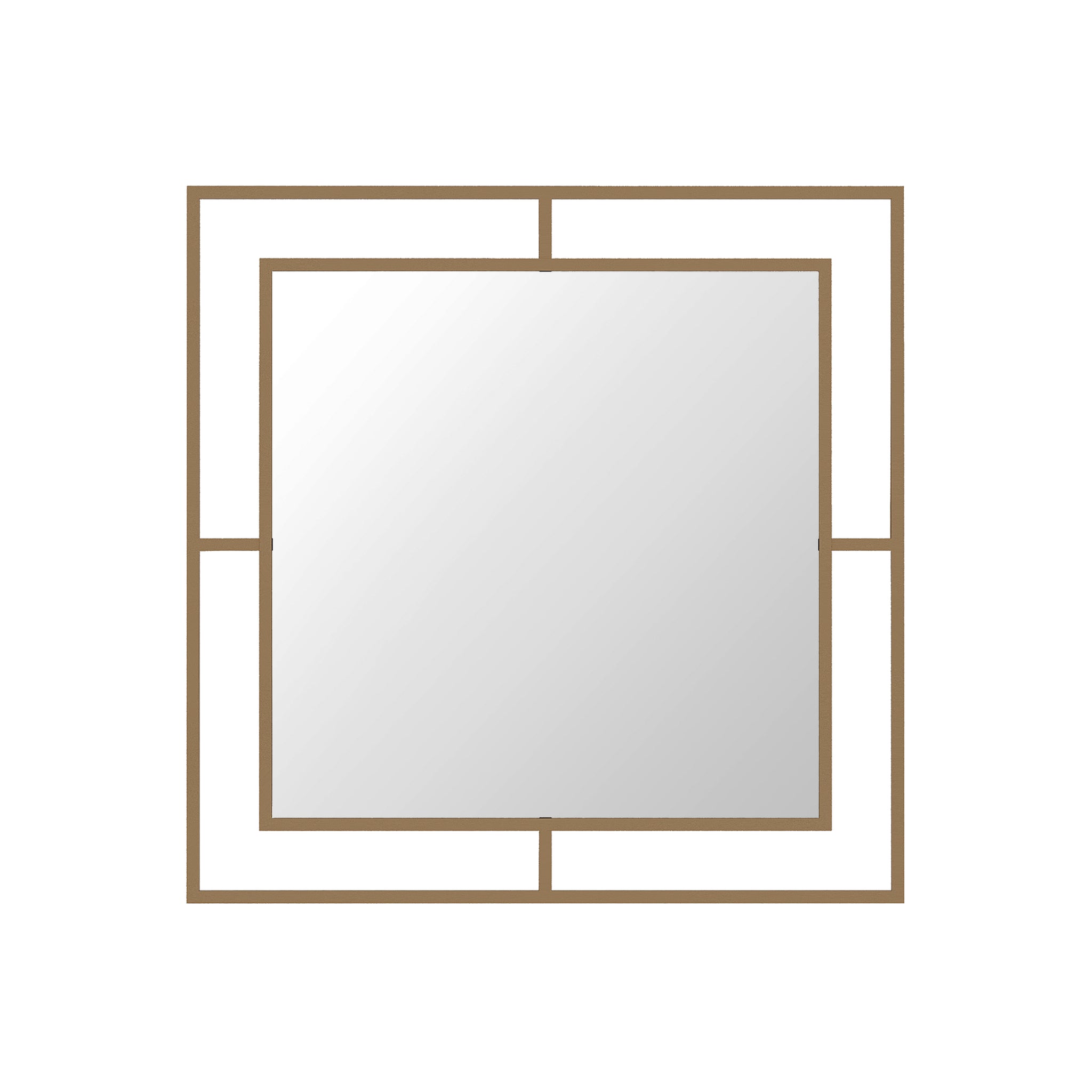Metal mirror, square, gold