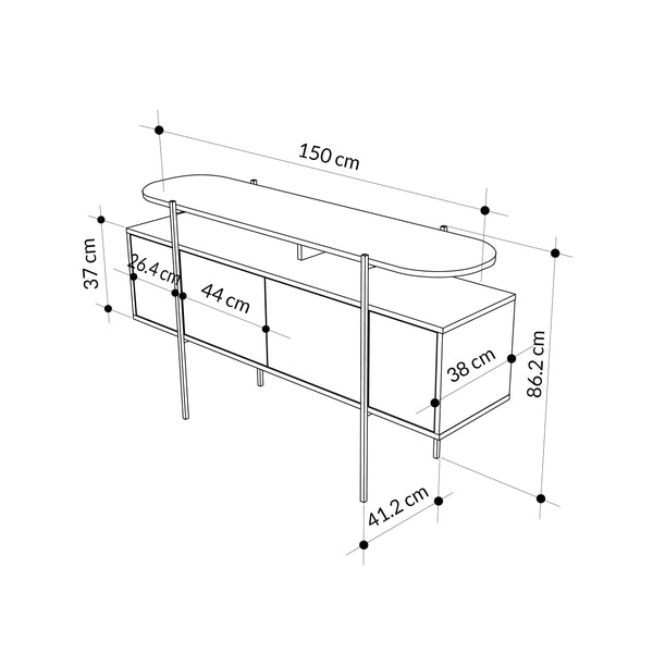 Marble-Effect Console Sideboard - Karrari