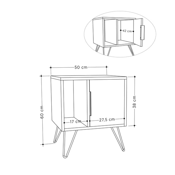 GLYNN Nightstand – Wooden Side Table - Karrari