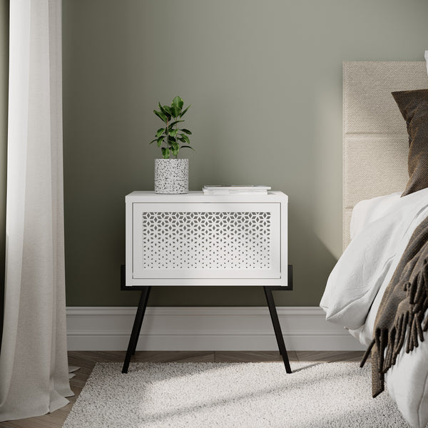 Wooden Side Table with Door - Karrari