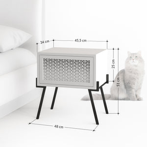 Wooden Side Table with Door - Karrari