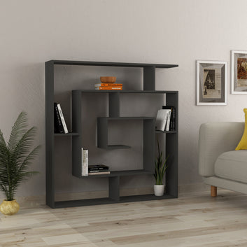Labyrinth-Shaped Bookshelf / Room Divider, Grey
