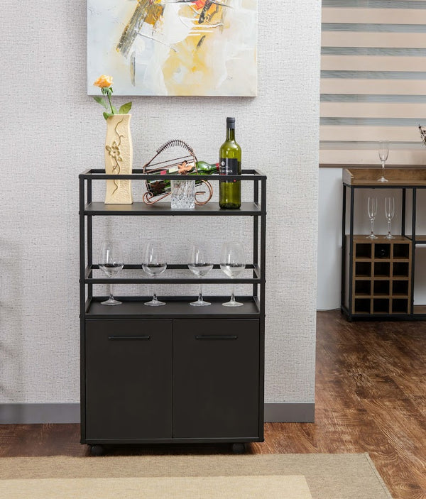 Mosaik Bar Cabinet on Wheels - Karrari