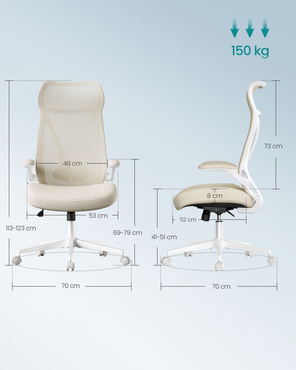 Adjustable Office Chair With Fold-Up Armrests - Karrari