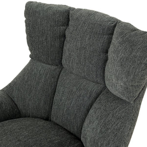 Dark Green Upholstered Accent Chair with Black Metal Base - Karrari