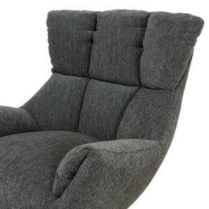 Dark Green Upholstered Accent Chair with Black Metal Base - Karrari