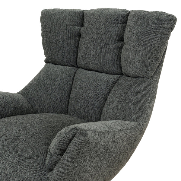 Dark Green Upholstered Accent Chair with Black Metal Base - Karrari