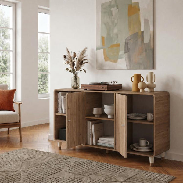 DORO Sideboard with 2 Doors & Open Shelves