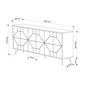 DUNE Geometric Taupe Sideboard - Karrari