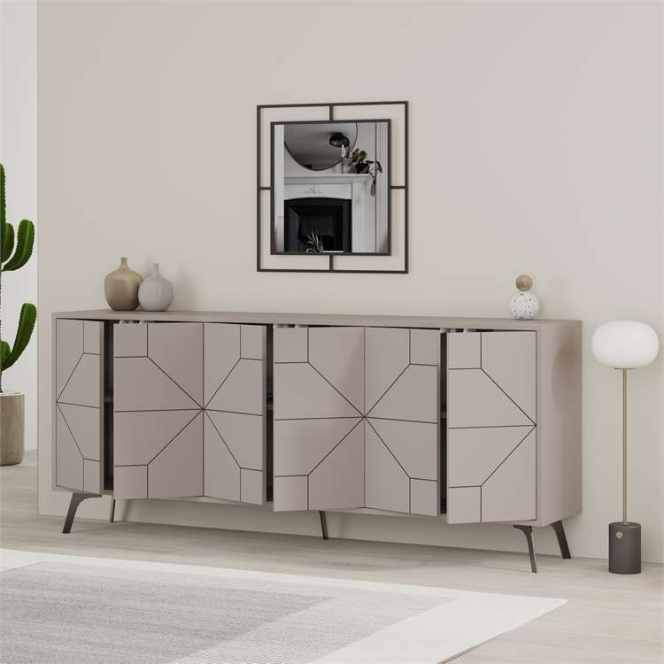 DUNE Geometric Taupe Sideboard - Karrari