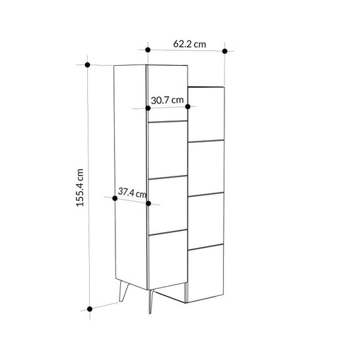STAIR Cabinet – Vertical Sideboard - Light Mocha - Karrari