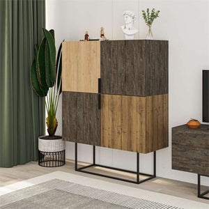 Contemporary Two-Tone Display Cabinet - Karrari