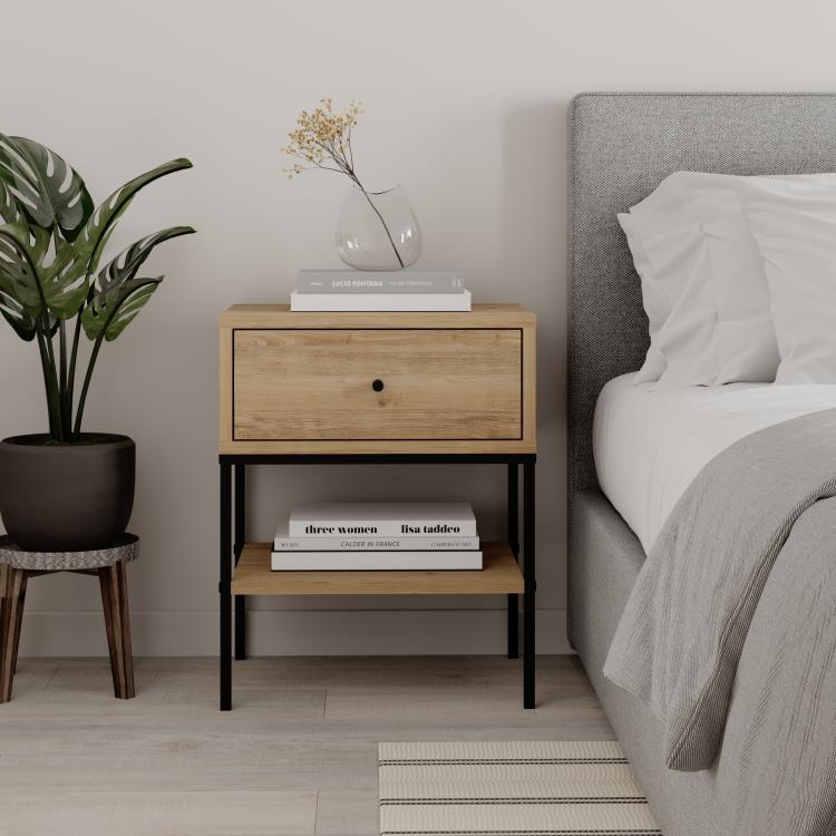 LISA Nightstand - Drawer & Compartment - Karrari