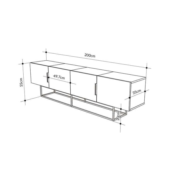 TONTINI Industrial TV Stand - Karrari