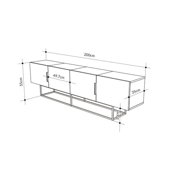 TONTINI TV Console – Matte Taupe - Karrari