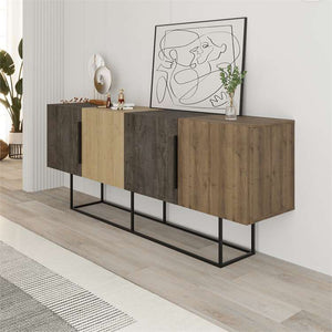 TONTINI Console – Multicolor Oak Finish - Karrari
